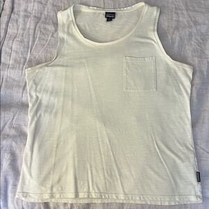 Patagonia Cotton White Tank Top Minimalist Outdoor Basic size Medium